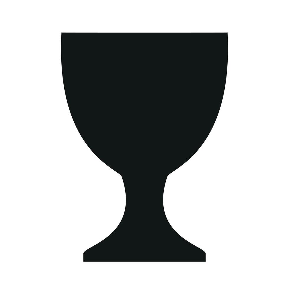 chalice, black and white silhouette illustration of a cup shape, isolated on white background vector