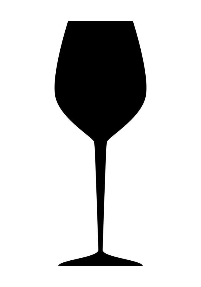 silhouette of a wine glass - black and white symbol, illustration isolated on white background vector