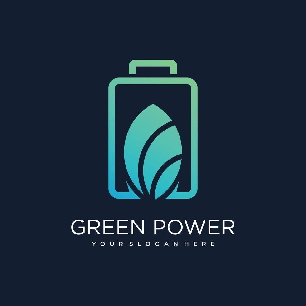 Green power design element idea with creative modern style vector