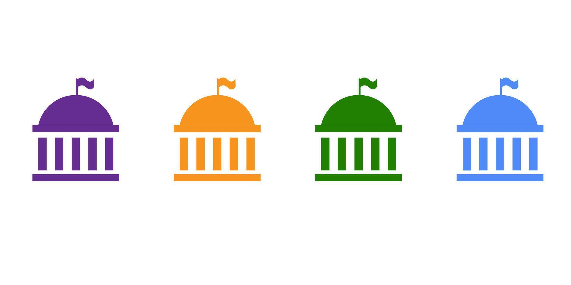 Government icon set vector