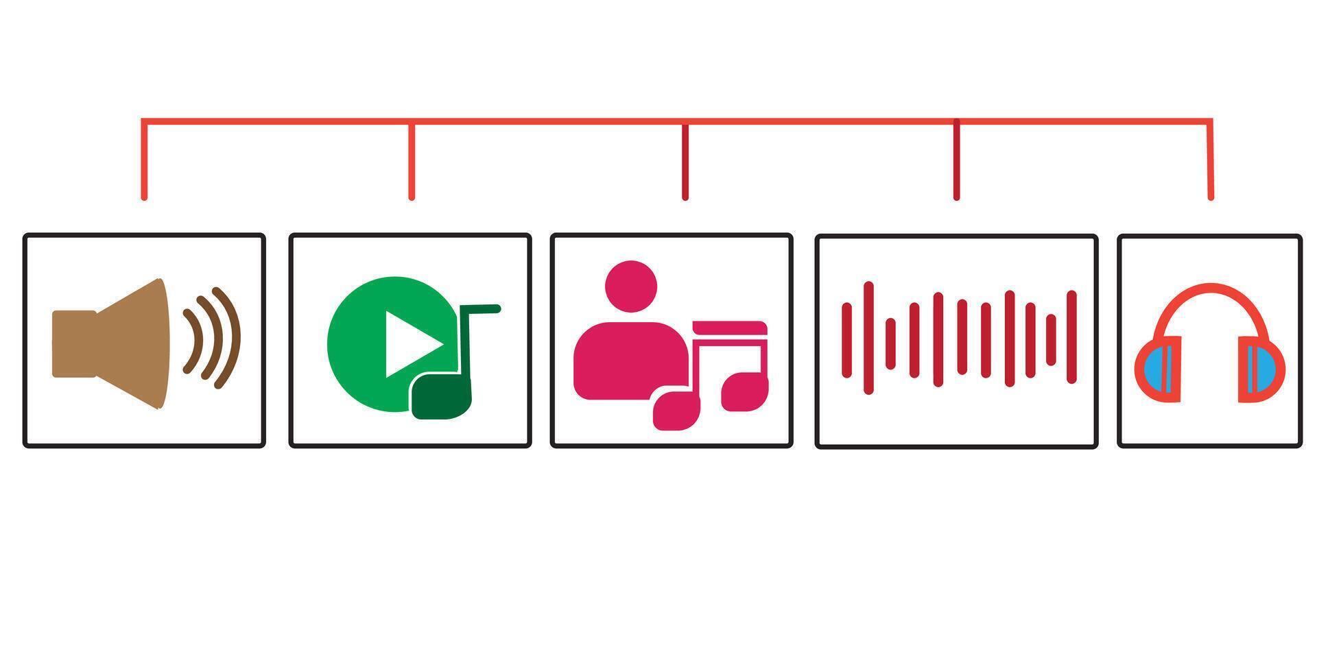 Music and sound icon set. Music sign. design illustrator vector