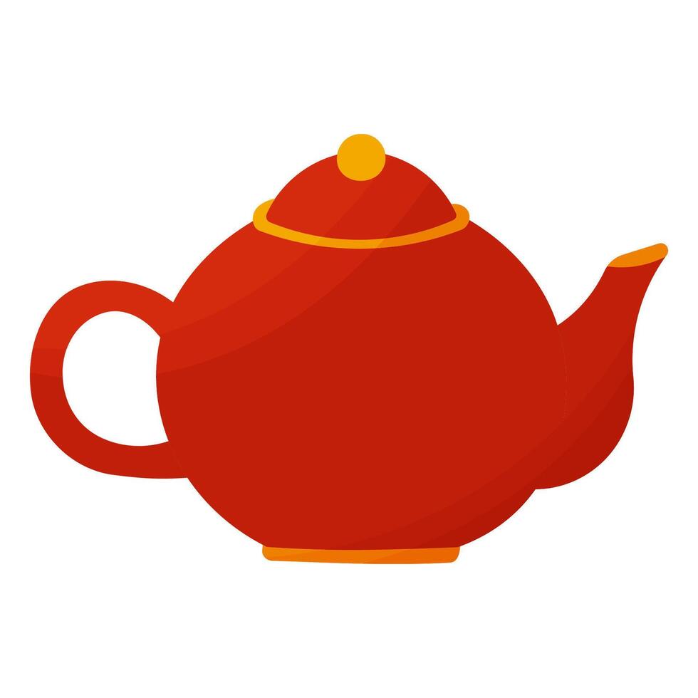 red Chinese teapot for traditional tea drinking vector