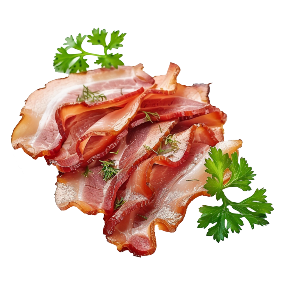 Bacon slices Isolated on transparent background png