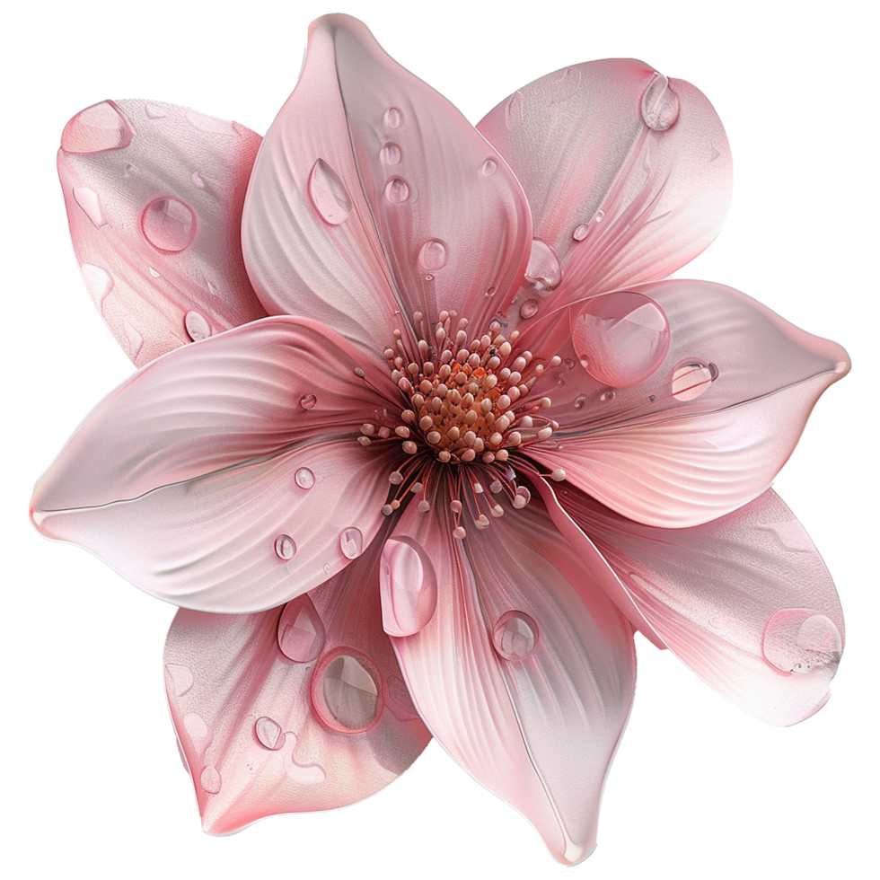 3d style colorful flower set isolated on transparent background png