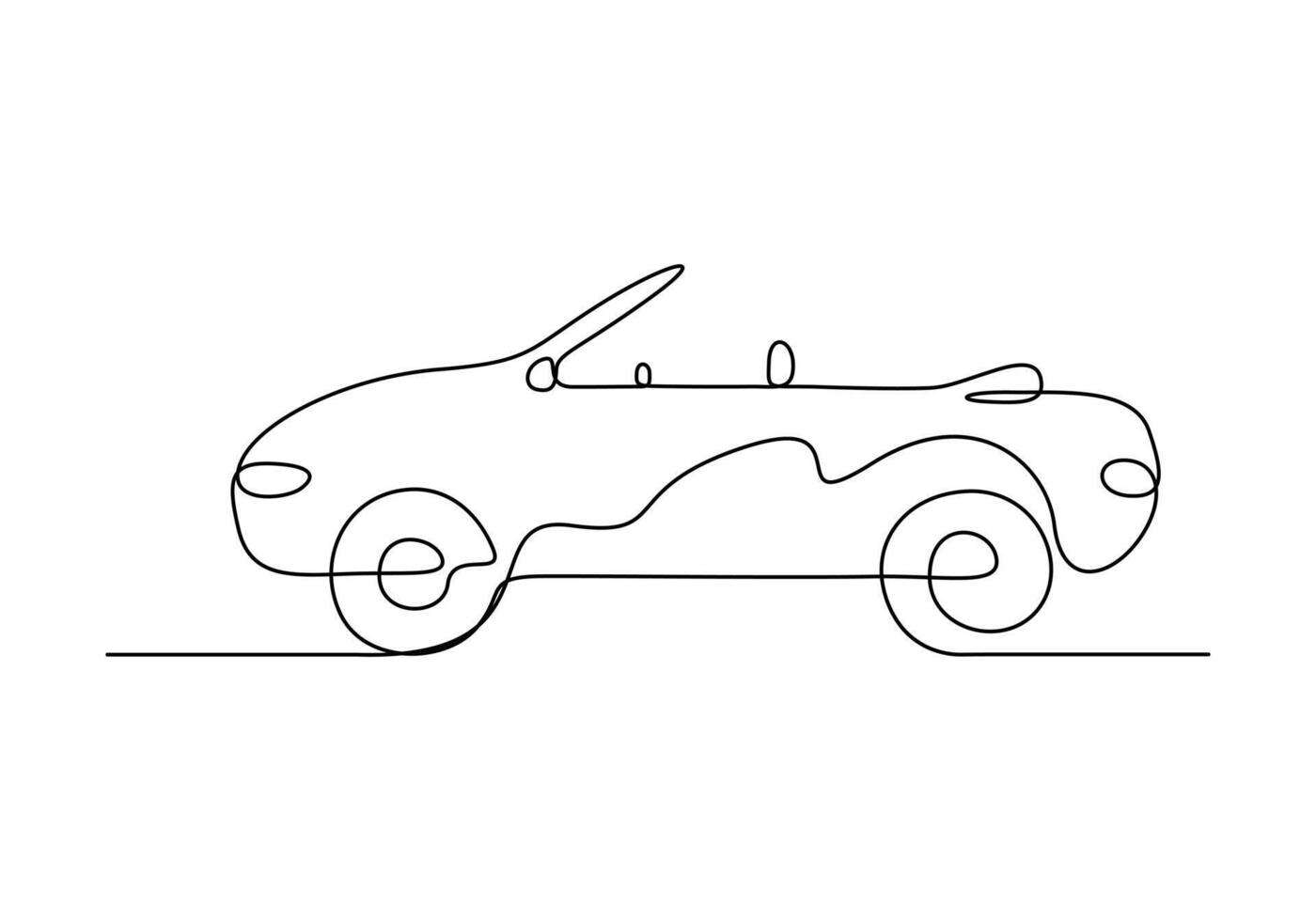 Children toy car one continuous line drawing premium illustration vector