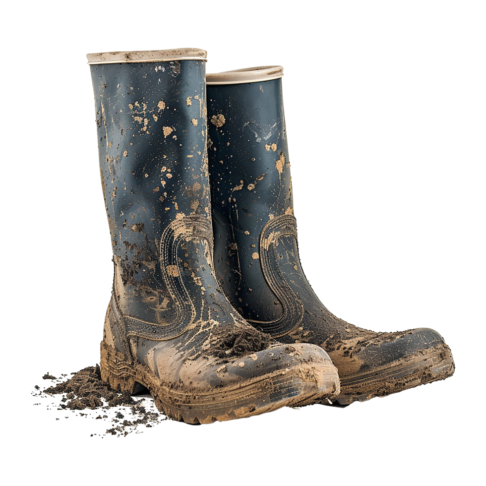 Rain boots dirty isolated on transparent background png