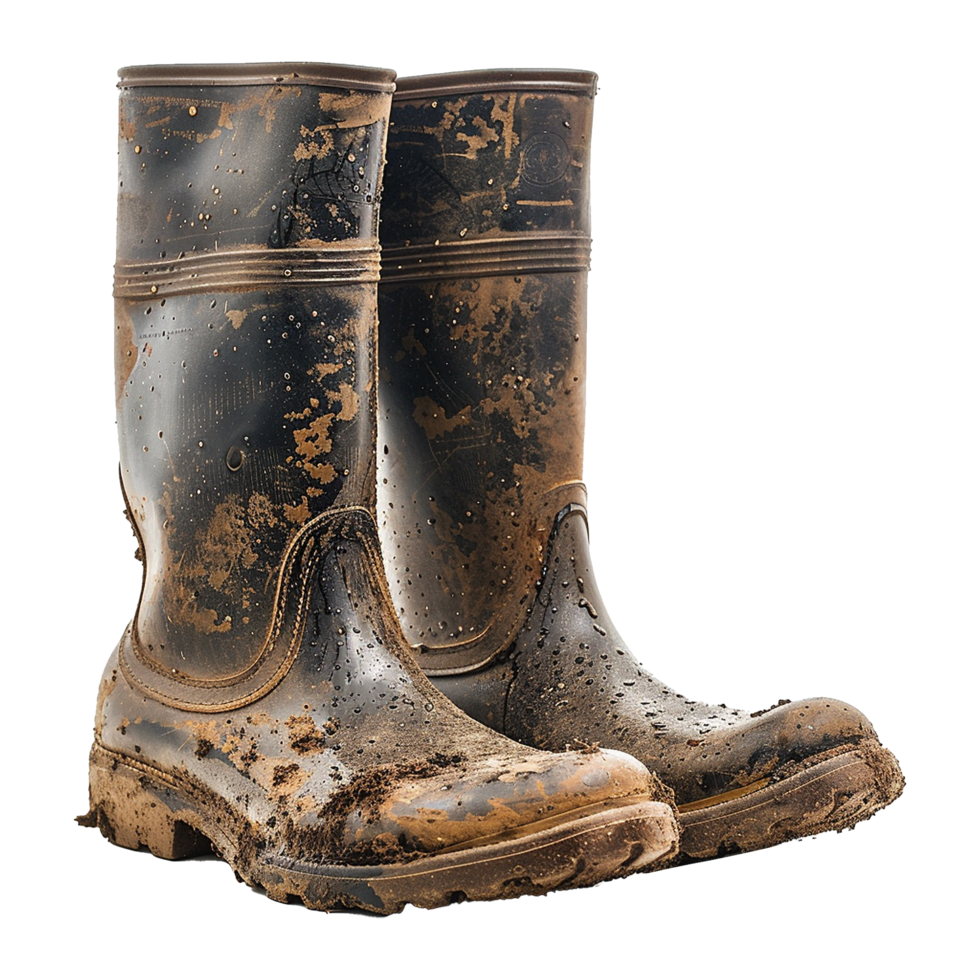 Rain boots dirty isolated on transparent background png