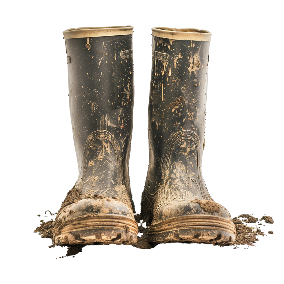 Rain boots dirty isolated on transparent background png
