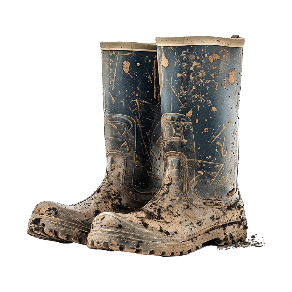 Rain boots dirty isolated on transparent background png