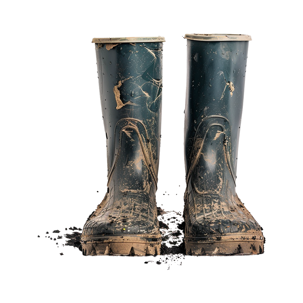 Rain boots dirty isolated on transparent background png