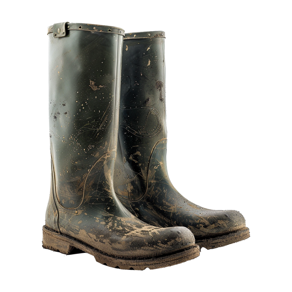 Rain boots dirty isolated on transparent background png