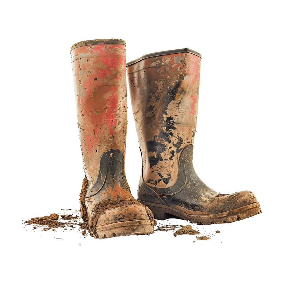 Rain boots dirty isolated on transparent background png