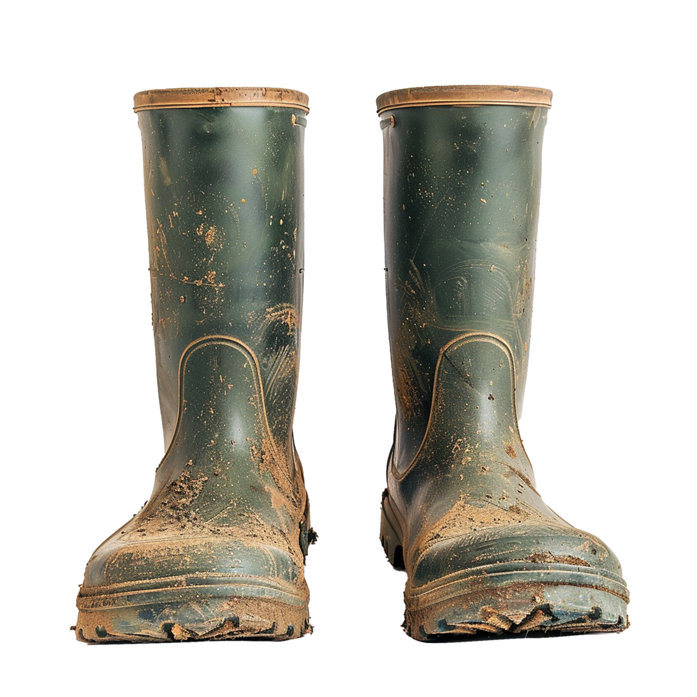 Rain boots dirty isolated on transparent background png