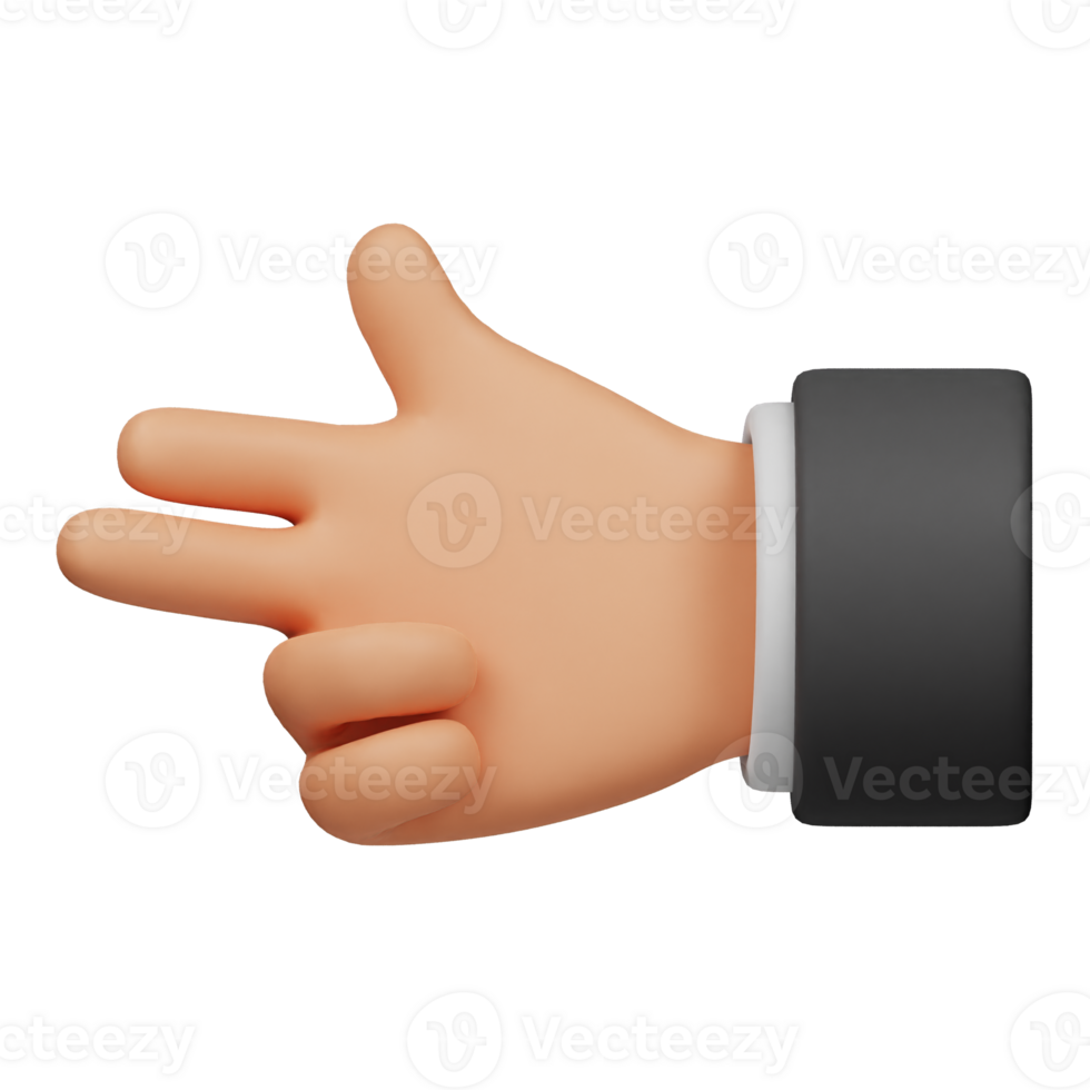 left gun hand gesture 3d icon png