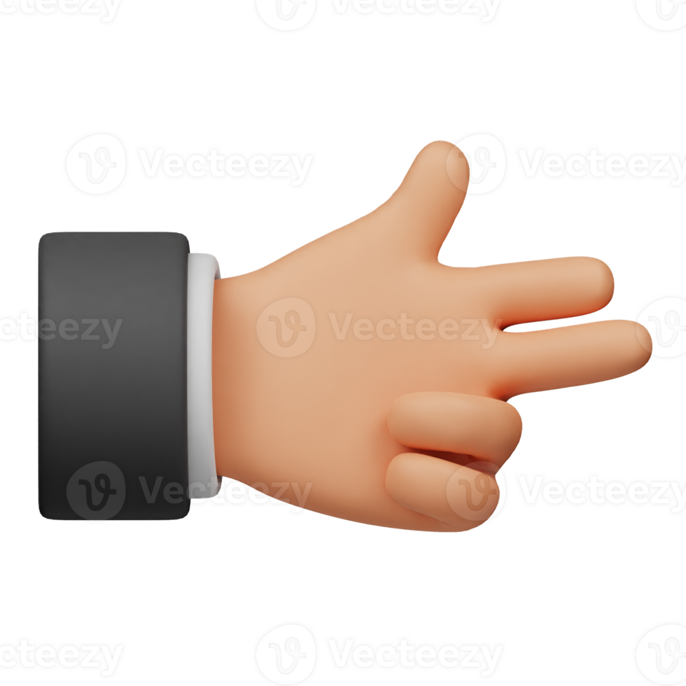 right gun finger hand gesture 3d icon png