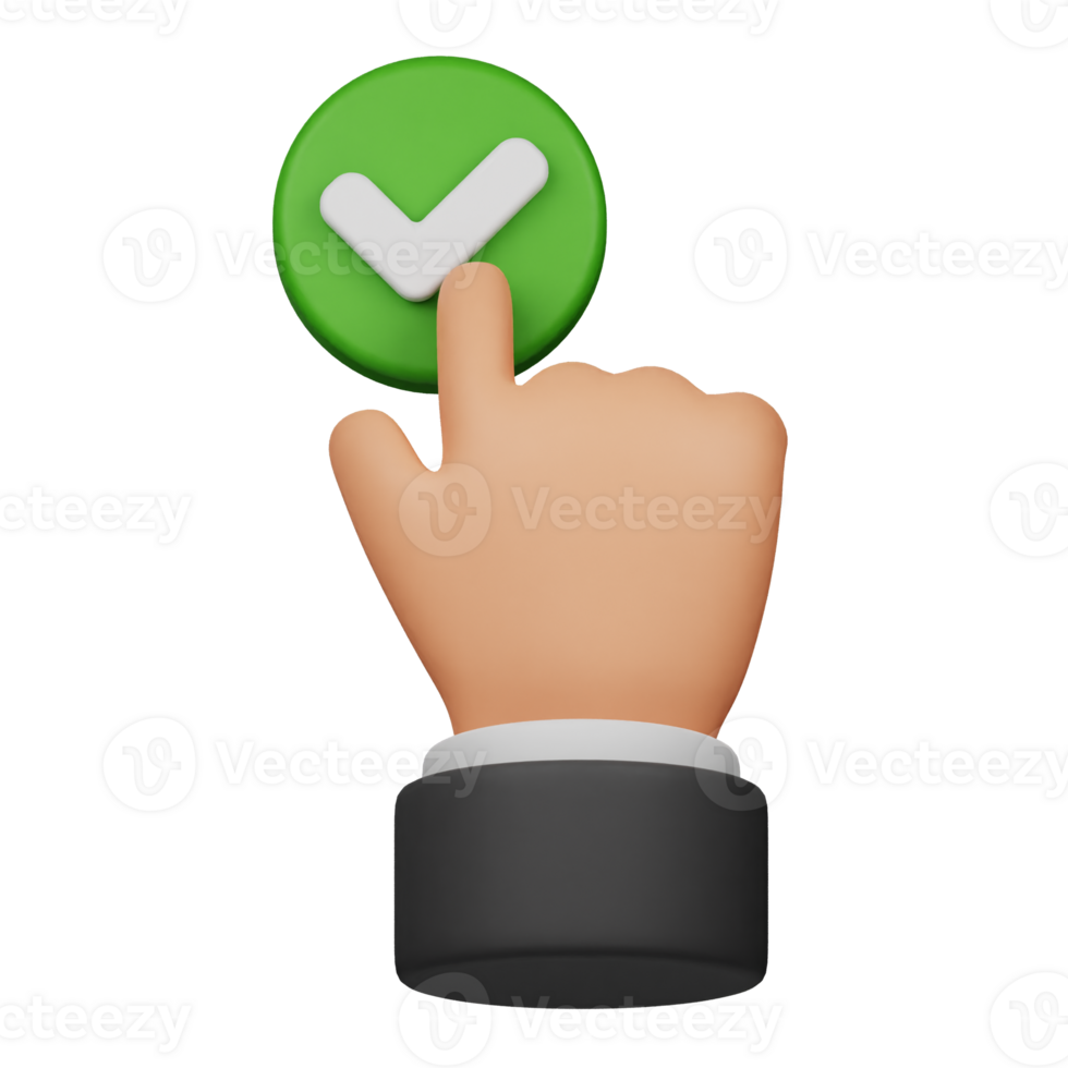 click check button 3d icon png