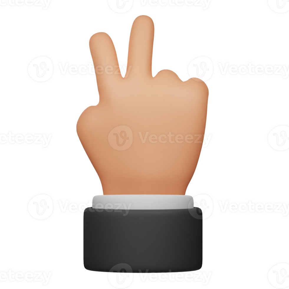 victory hand gesture 3d icon png