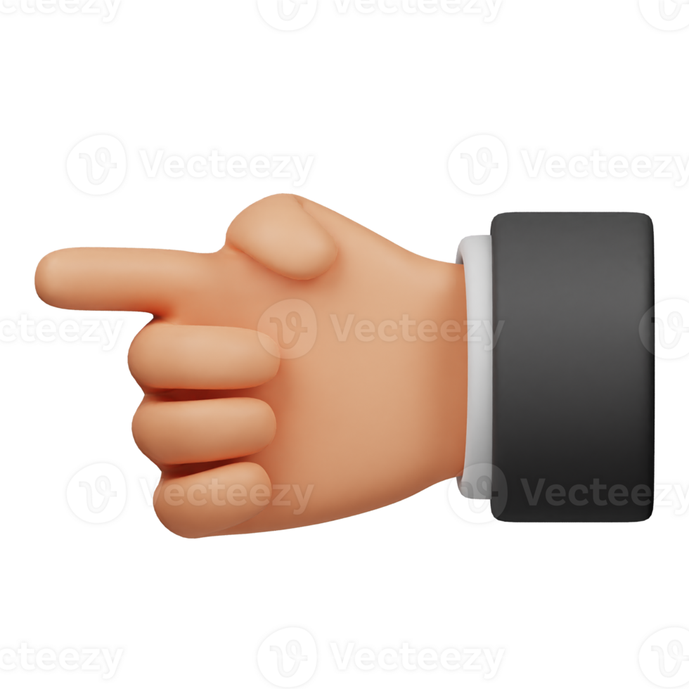 point left hand gesture 3d icon png