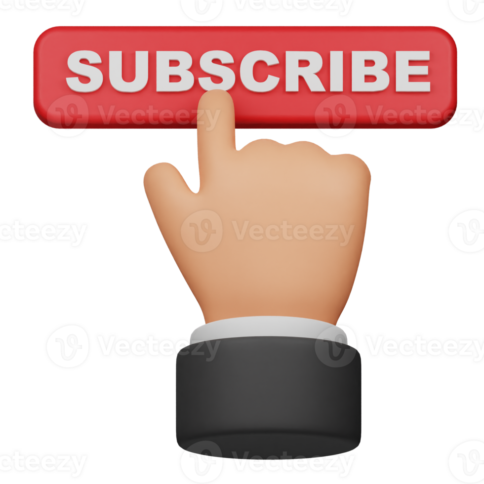 Click subscribe button 3d icon png