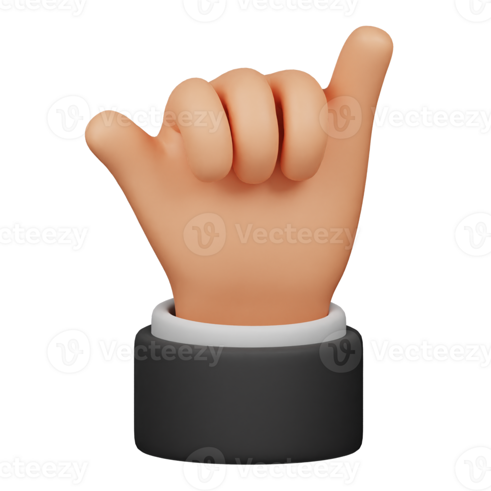 Call hand gesture 3d icon png