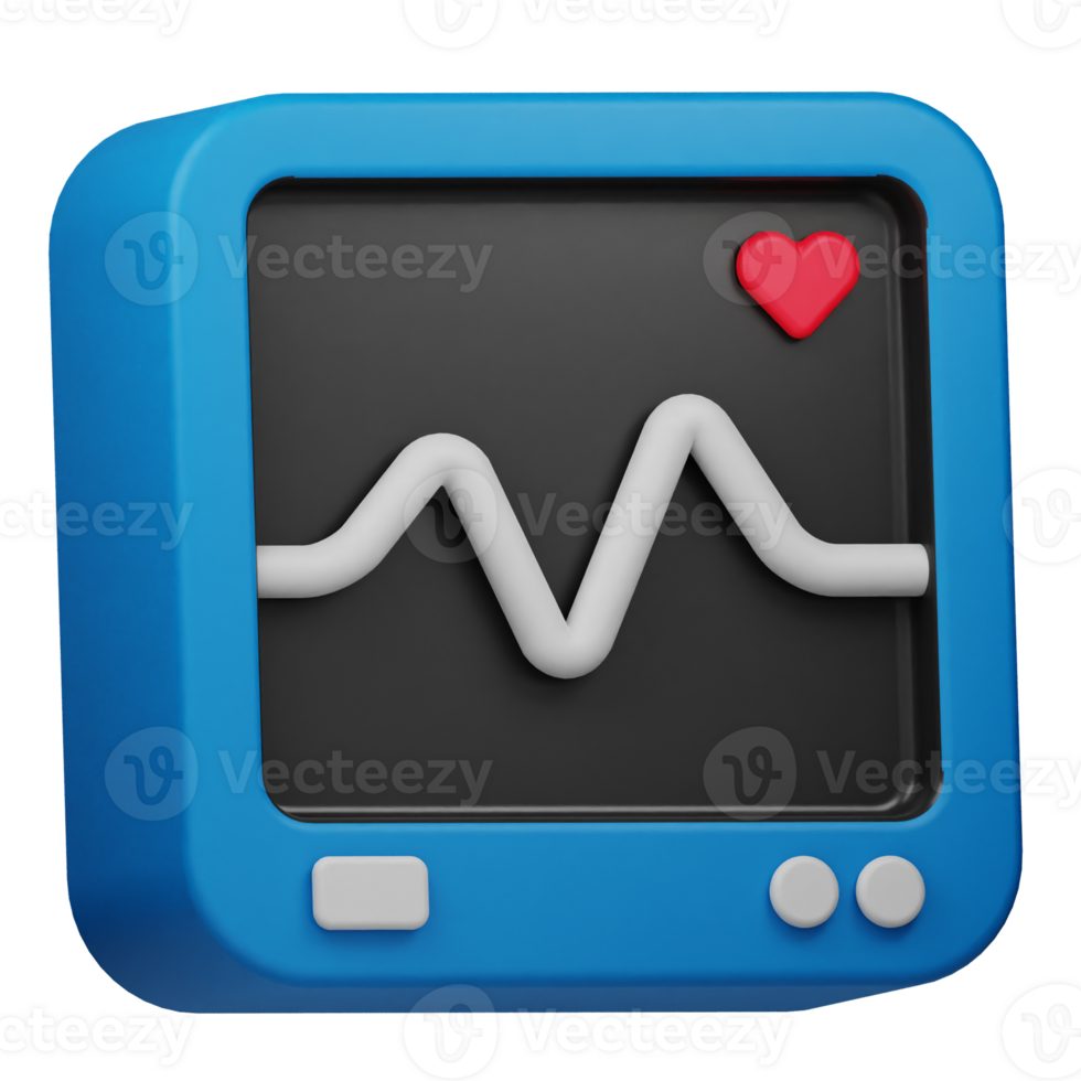 heart rate monitor 3d icon png