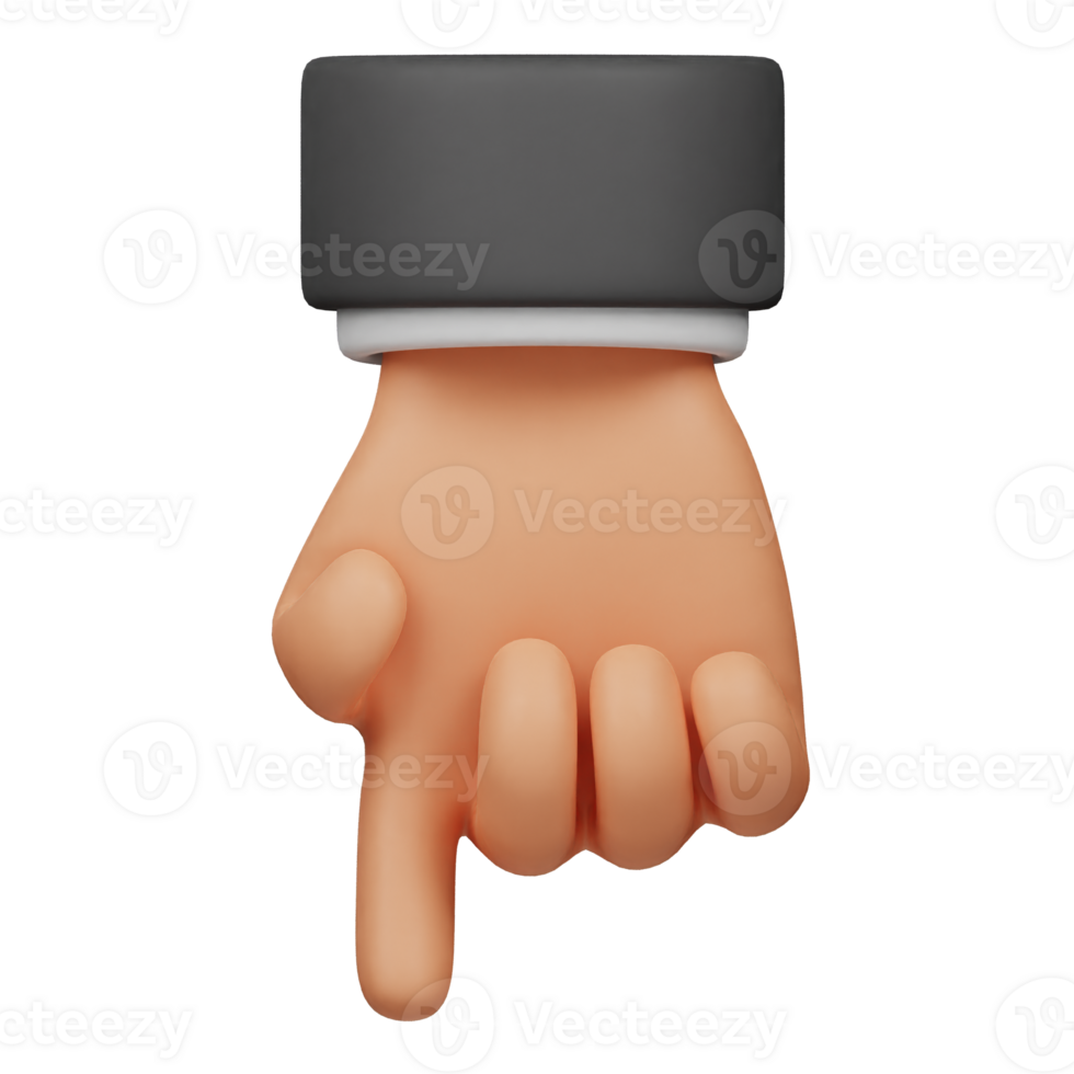 point down hand 3d icon png