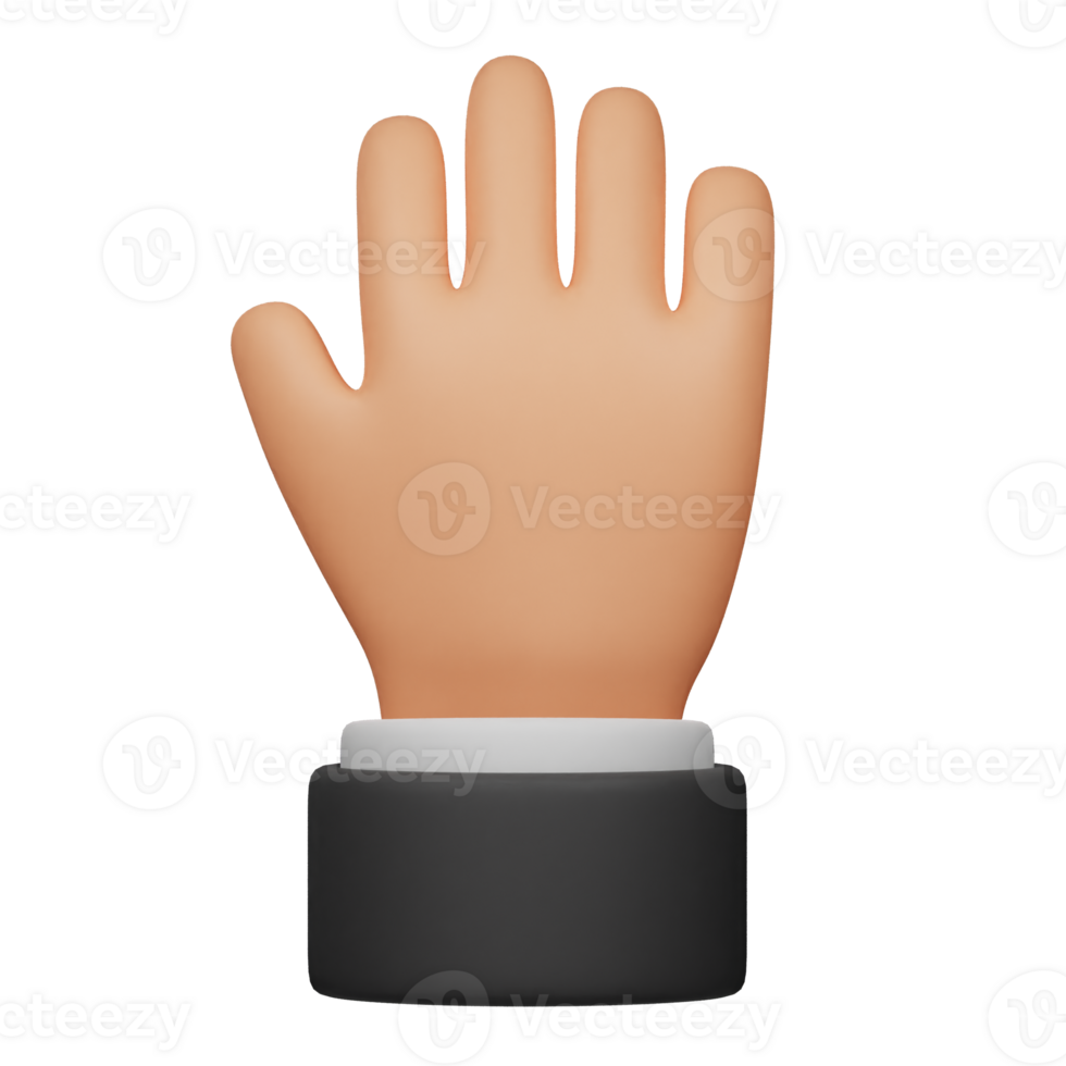 stop hand gesture 3d icon png