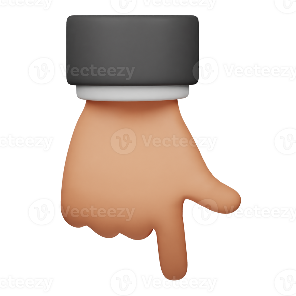 down direction hand 3d icon png