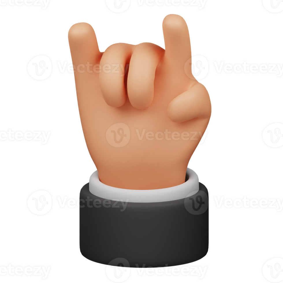 horn hand gesture 3d icon png