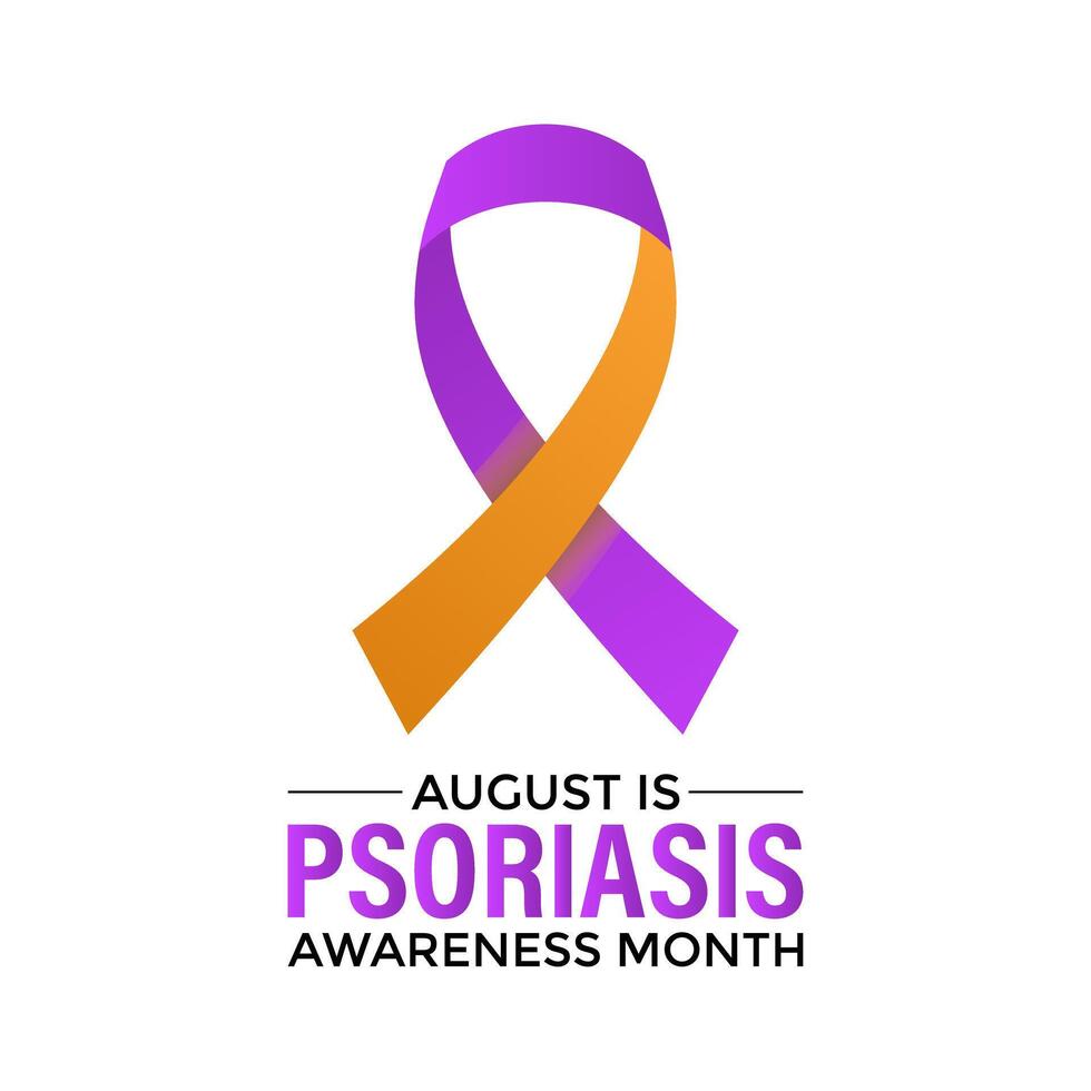 illustration of Psoriasis awareness month.ector illustration of Psoriasis awareness month is observed every year in August. Banner design template. vector