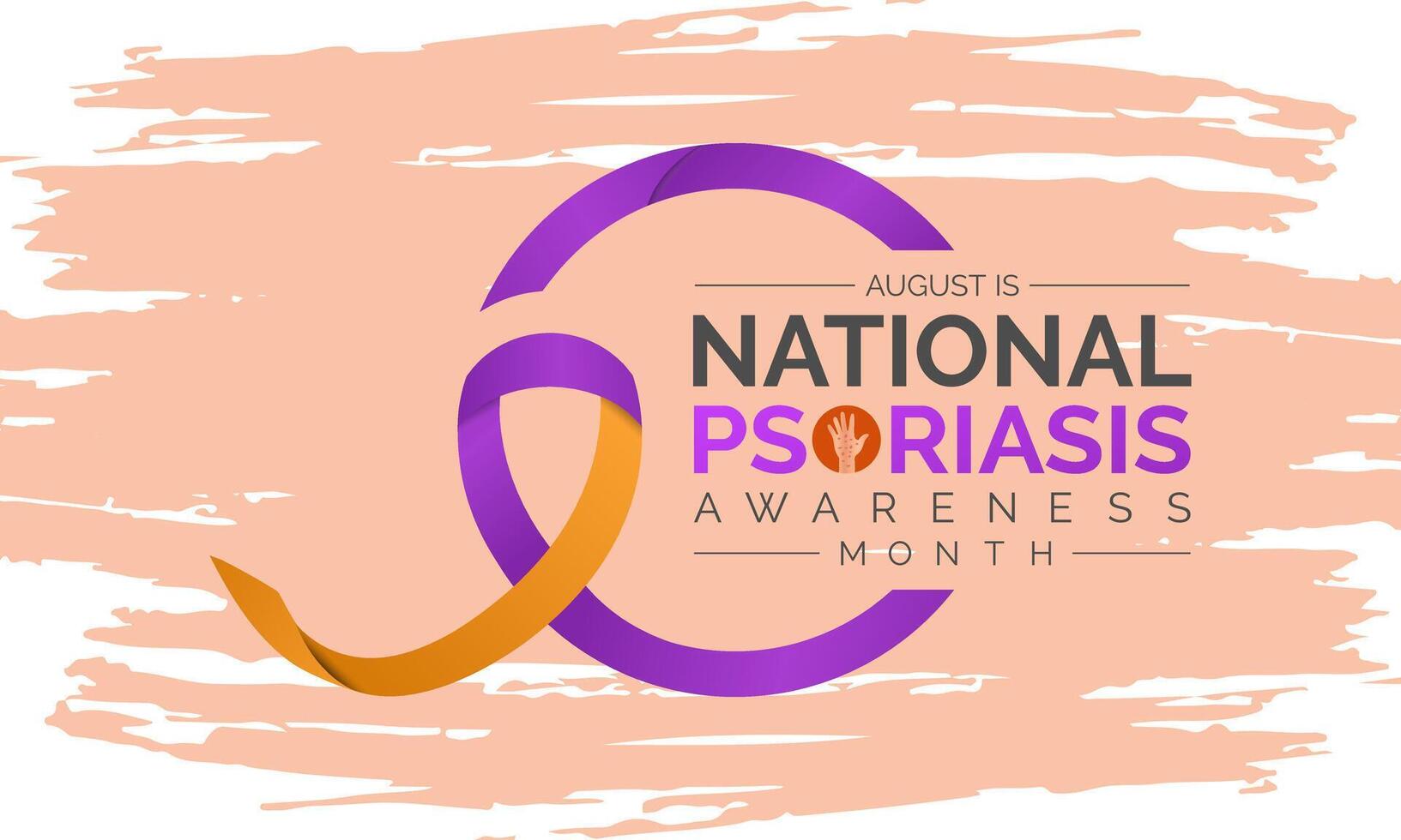 illustration of Psoriasis awareness month is observed every year in August. Banner design template. vector