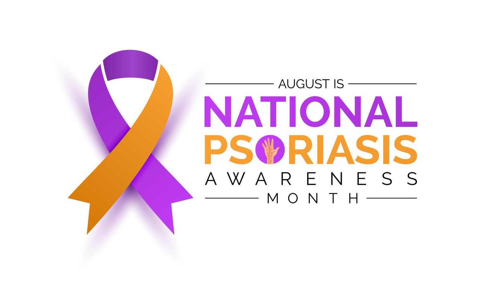 illustration of Psoriasis awareness month is observed every year in August. Banner design template. vector