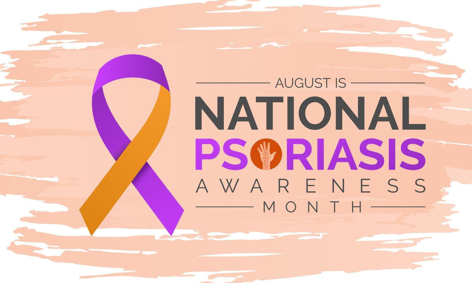 illustration of Psoriasis awareness month is observed every year in August. Banner design template. vector