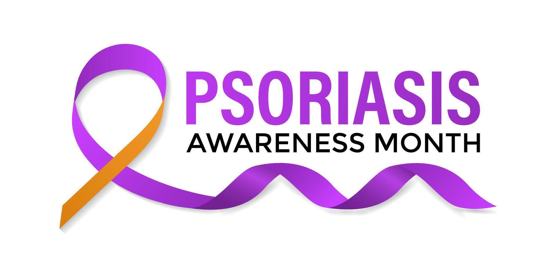 illustration of Psoriasis awareness month is observed every year in August. Banner design template. vector
