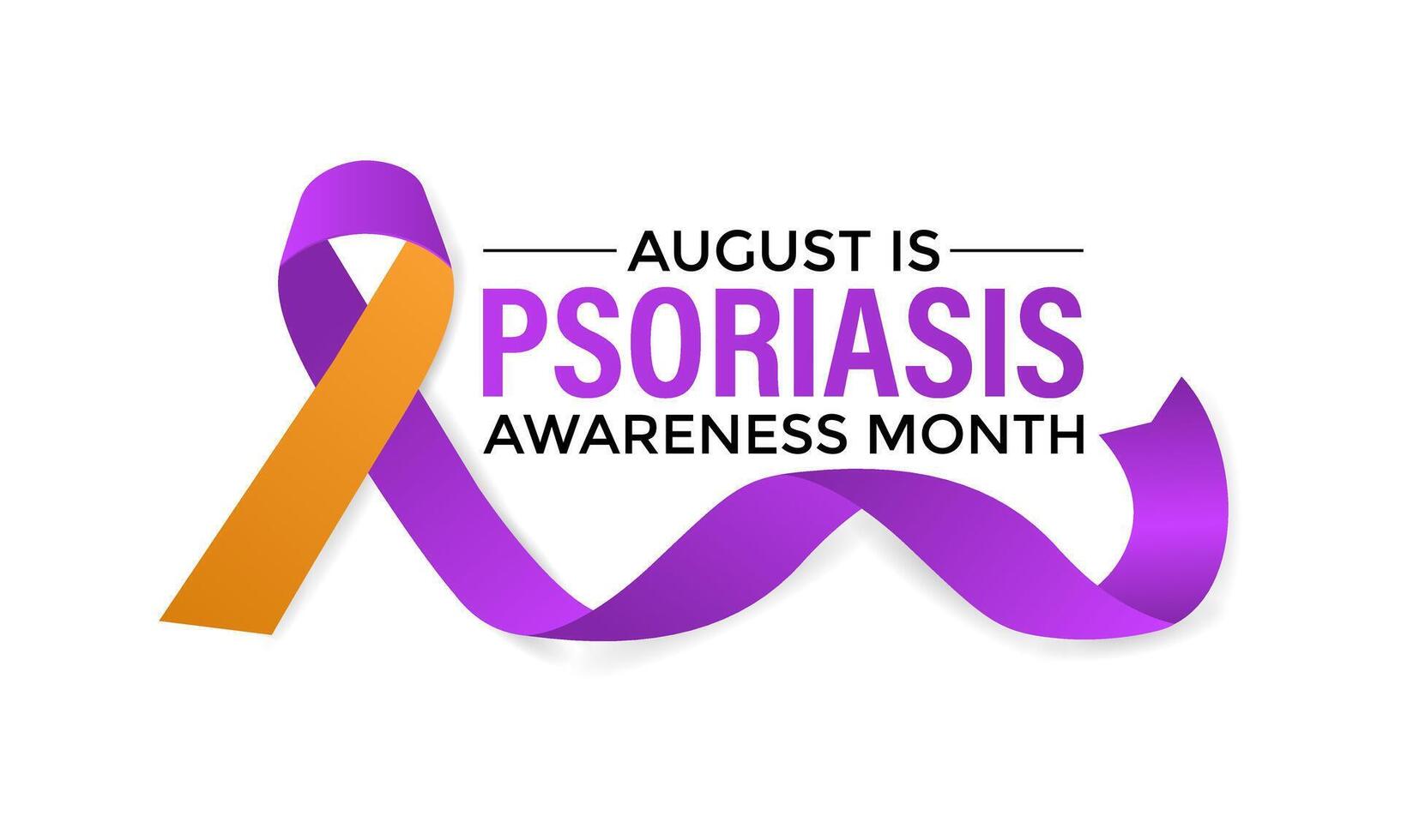 illustration of Psoriasis awareness month is observed every year in August. Banner design template. vector