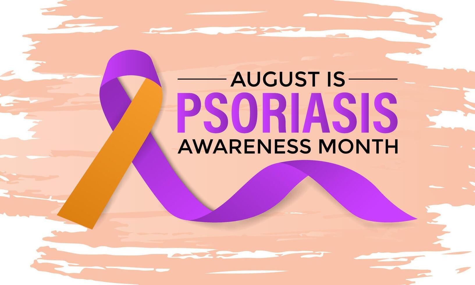 illustration of Psoriasis awareness month is observed every year in August. Banner design template. vector