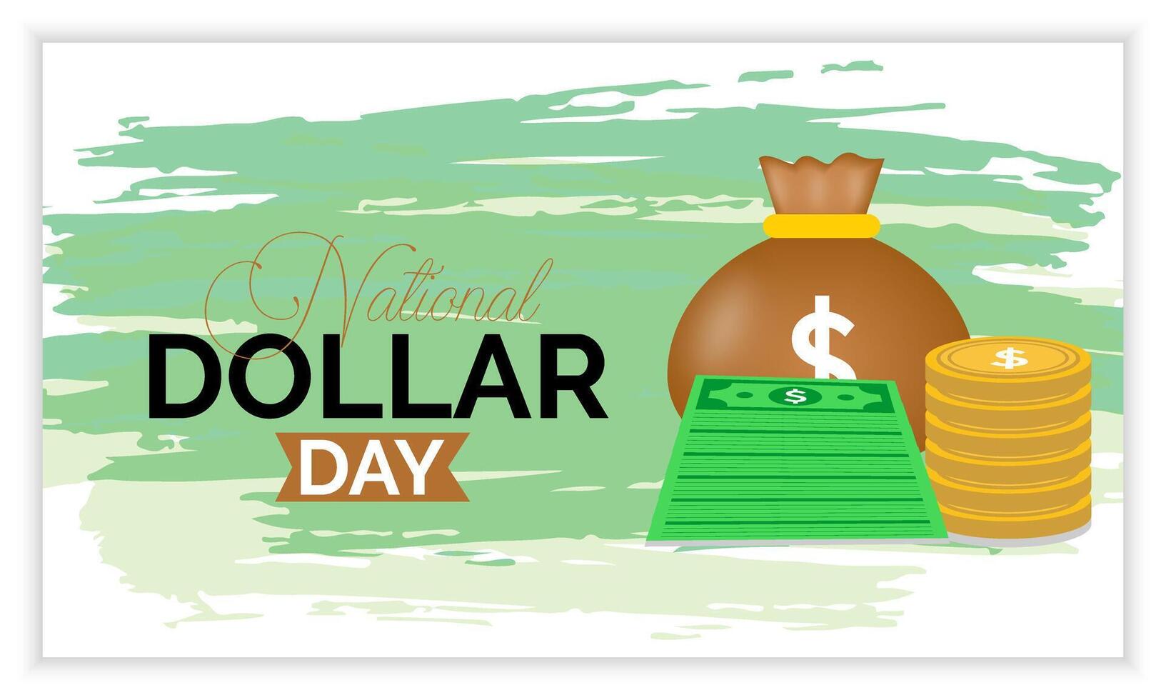 National Dollar Day. Design Illustration for Background, Poster, Banner paper doller and coin doller. vector