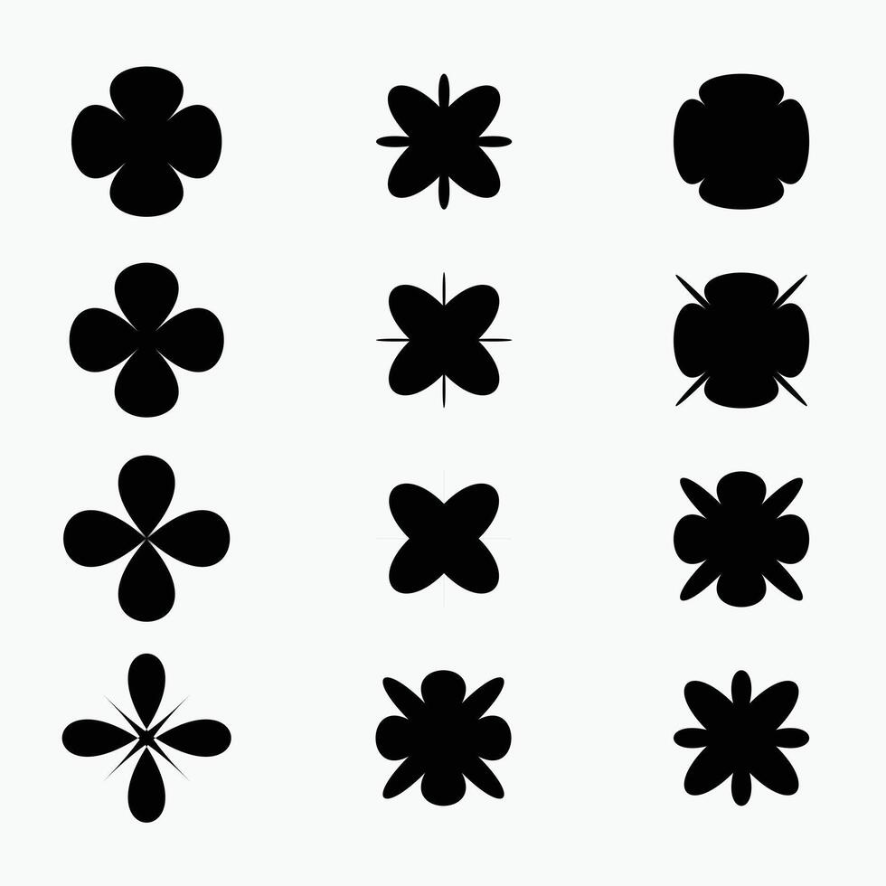 Abstract Geometric flower icon vector