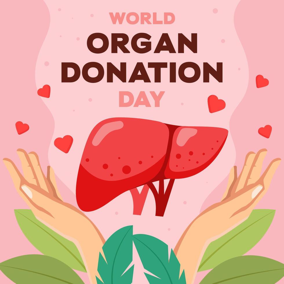 flat world organ donation day illustration design concept vector