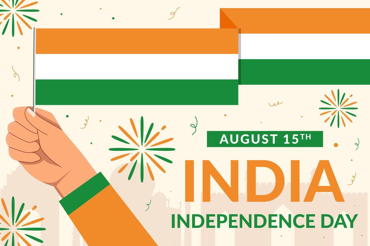 india independence day background illustration in flat design vector