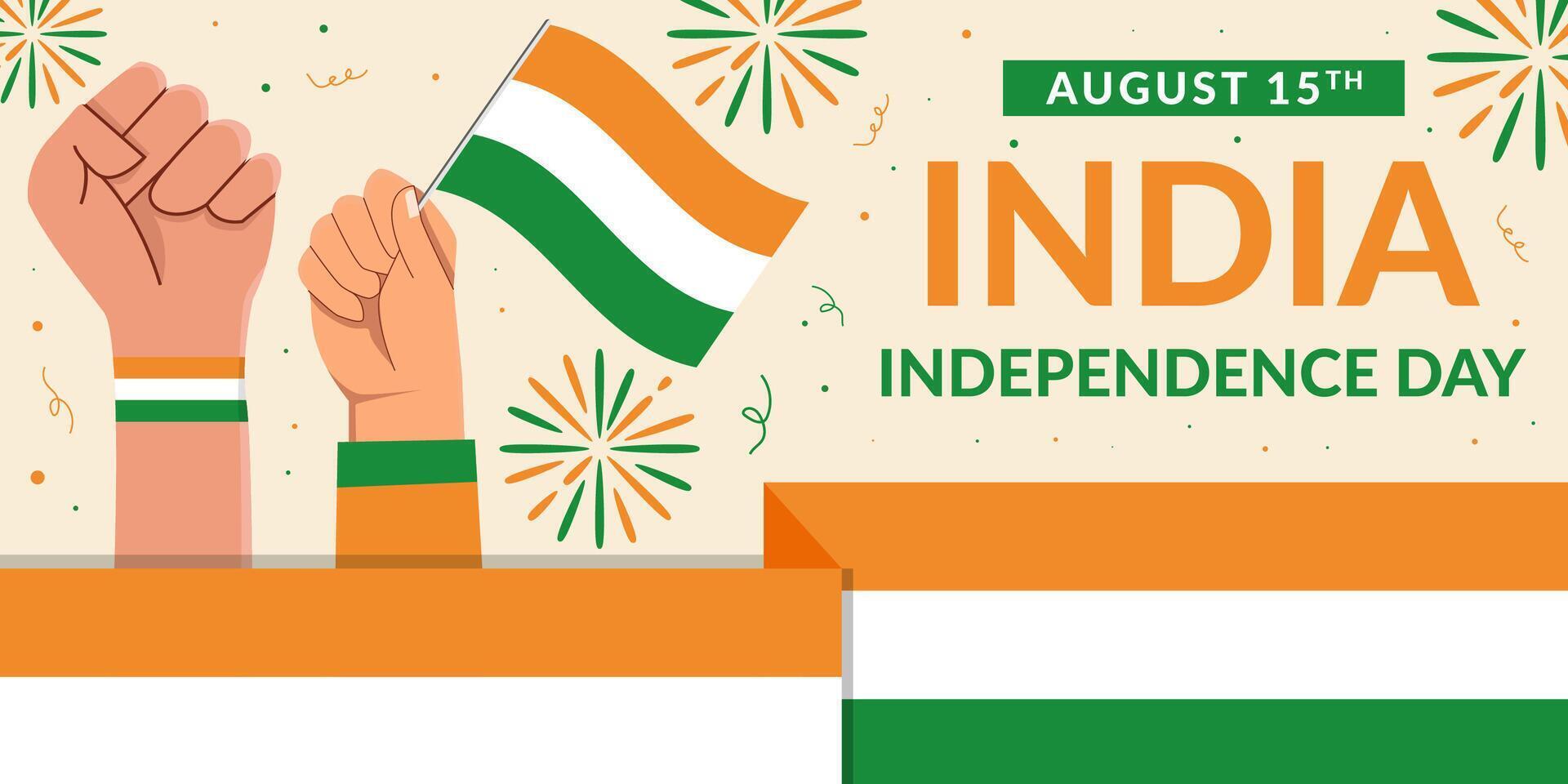 india independence day horizontal banner illustration vector