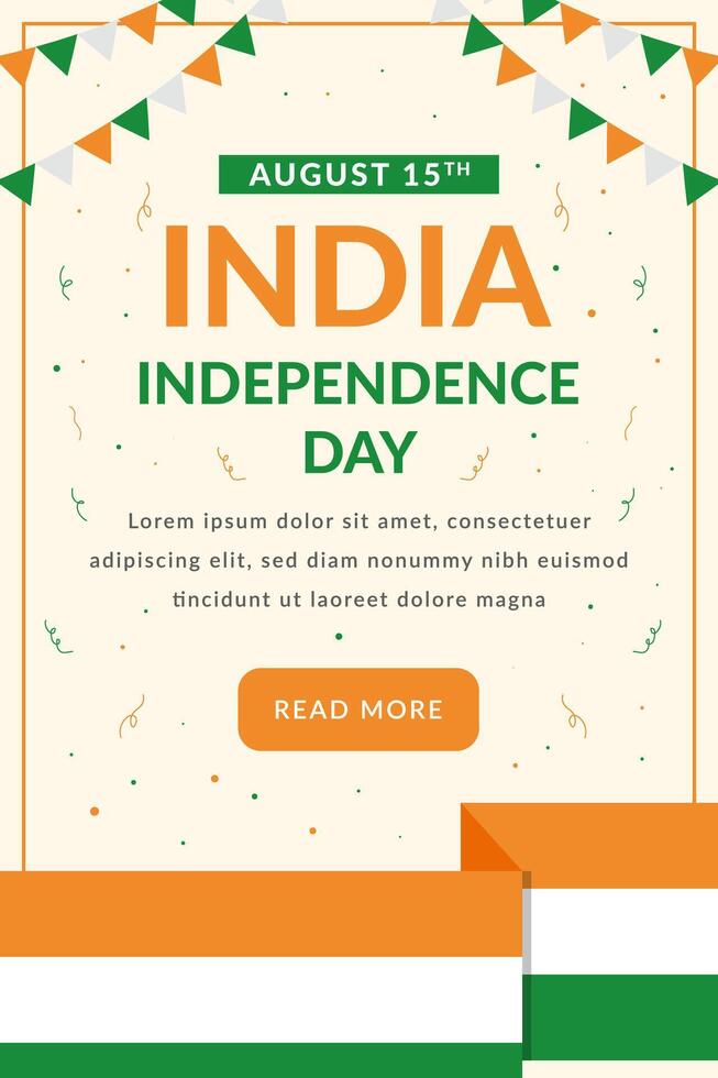 india independence day vertical banner illustration vector