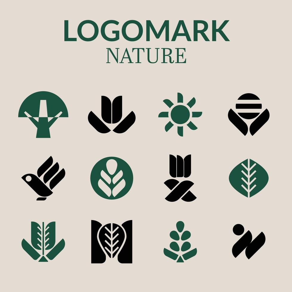 Set of nature logo design vector