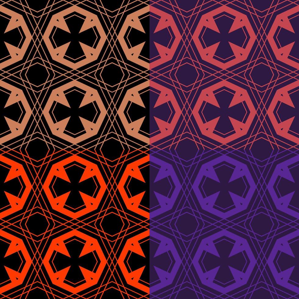 abstract cross with lines seamless pattern vector
