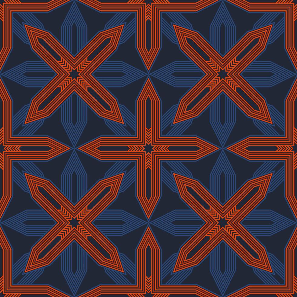abstract star lines and geometric arrows seamless pattern vector