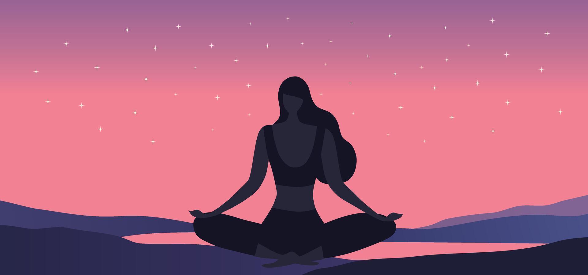 Yoga girl illustration vector