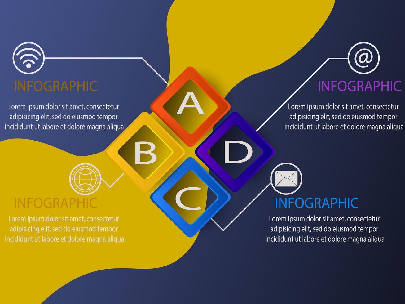 infographic template with 3D paper label, integrated circles. Business concept with 8 options. For content, diagram, flowchart, steps, parts, timeline infographics, workflow, chart. vector