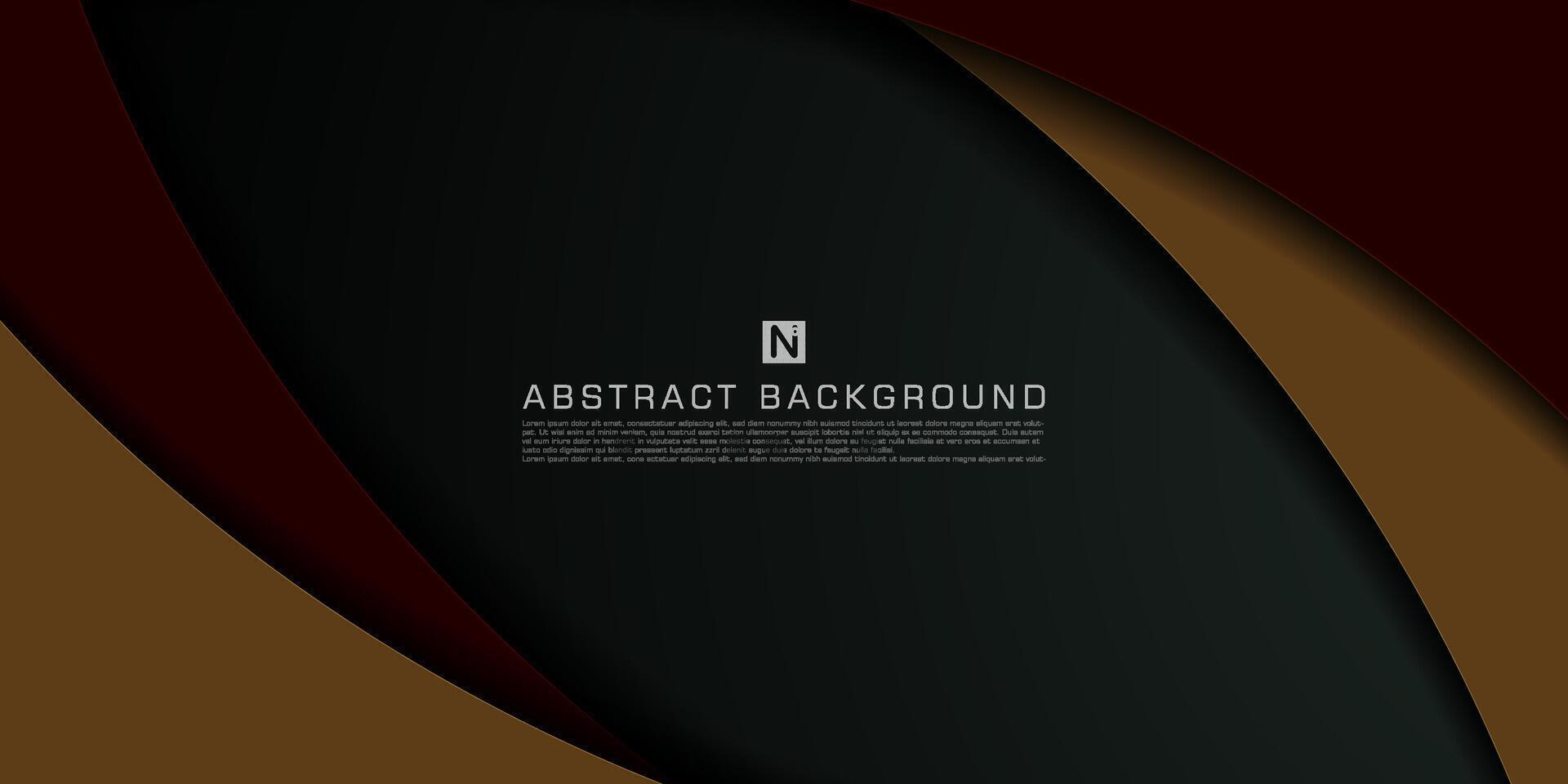 Abstract 3d background geometric business banner design. Creative banner design with overlap curve shapes and lines on dark color background. Simple horizontal banner. Eps10 vector