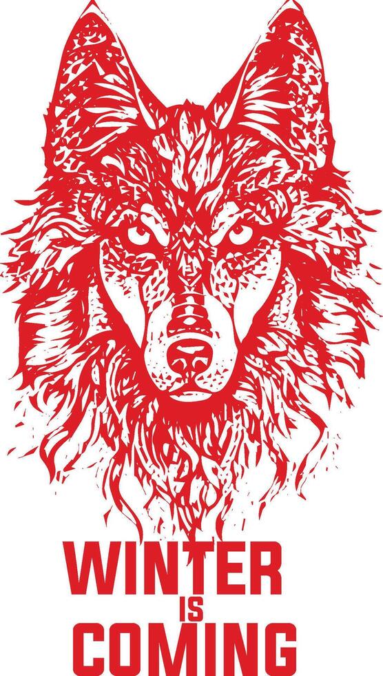 GOT Winter is Coming Wolf vector
