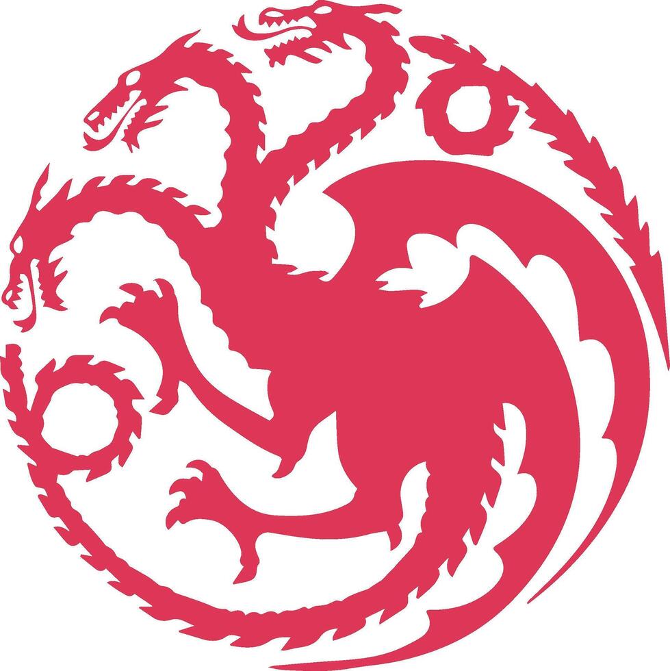 Three headed dragon fire and blood GOT vector